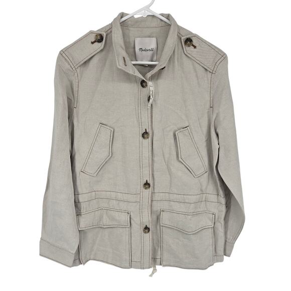 NWT Madewell Cinched Utility Jacket Italian Linen Twill Size Small Retail $198 - Picture 5 of 10